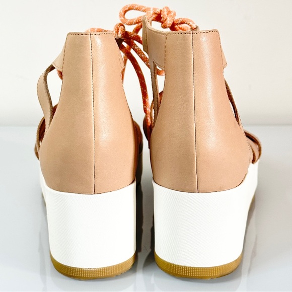 NEW Sorel Cameron Lace Up Wedge Sneaker Sandal Beige 11 Gladiator - Picture 5 of 9